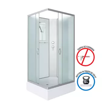 Душевая кабина Niagara Classic 90x80 NG-33984-14QBK средний поддон, стекло матовое, профиль серебро