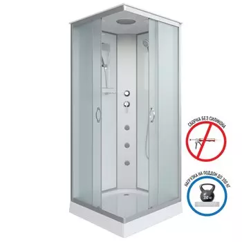 Душевая кабина Niagara Classic 90x90 NG-1101-14G низкий поддон, стекло матовое, профиль серебро