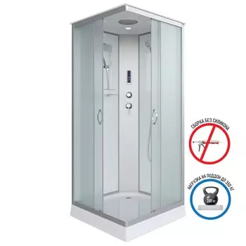 Душевая кабина Niagara Classic 90x90 NG-1101-14P низкий поддон, стекло матовое, профиль серебро