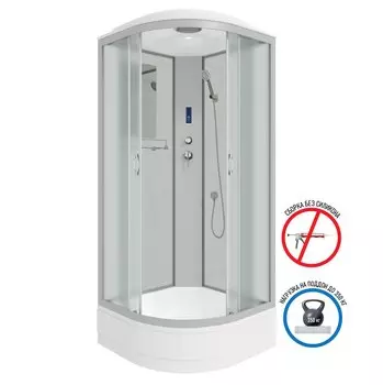 Душевая кабина Niagara Classic 90x90 NG-3301-14P средний поддон, стекло матовое, профиль серебро