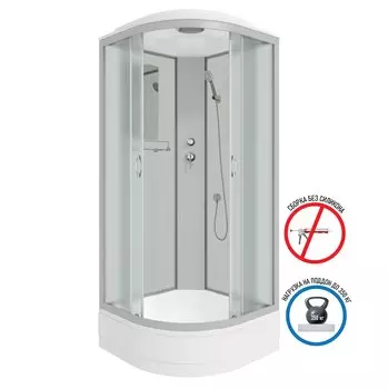 Душевая кабина Niagara Classic 90x90 NG-3301 средний поддон, стекло матовое, профиль серебро