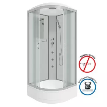 Душевая кабина Niagara Classic 90x90 NG-3301G средний поддон, стекло матовое, профиль серебро