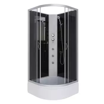 Душевая кабина Niagara Classic 90x90 NG-3501-14BKG средний поддон, стекло тонированное, профиль серебро