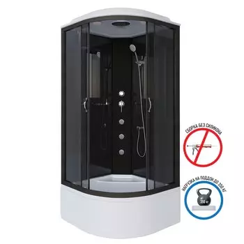 Душевая кабина Niagara Classic 90x90 NG-6508-14G высокий поддон, стекло тонированное, профиль черный