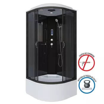 Душевая кабина Niagara Classic 90x90 NG-6508-14P высокий поддон, стекло тонированное, профиль черный