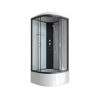 Душевая кабина Niagara Classic 80x80 NG-6707 высокий поддон, стекло прозрачное, черный профиль