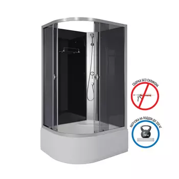 Душевая кабина Niagara Eco 100x80 E100/80/40R/TN/BK поддон высокий, стекло тонированное, профиль серебро