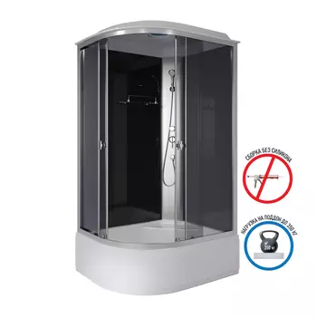 Душевая кабина Niagara Eco 110x80 E110/80/40R/TN поддон высокий, стекло тонированное, профиль серебро