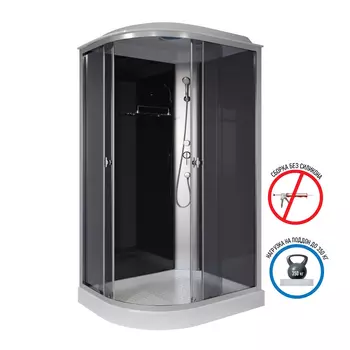 Душевая кабина Niagara Eco 120x80 E120/80/13R/TN BLACK поддон низкий, стекло тонированное, профиль хром