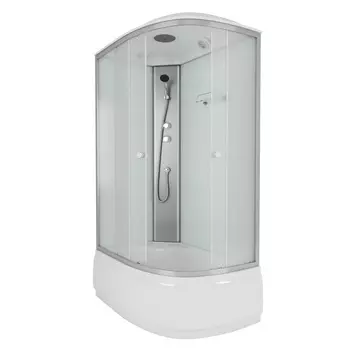 Душевая кабина Niagara Eco 120x80 E120/80/40L/MT поддон высокий, стекло матовое, профиль серебро