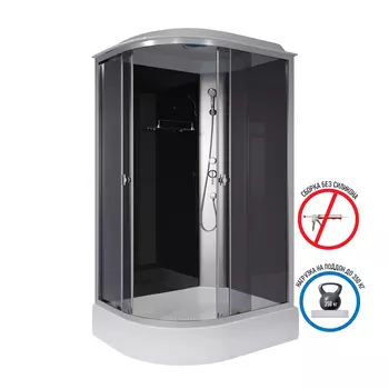 Душевая кабина Niagara Eco 120x80 E120/80/26R/TN поддон средний, стекло тонированное, профиль хром