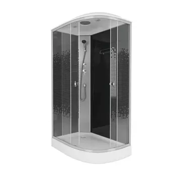 Душевая кабина Niagara Eco 120x80 NG-4512-14L BLACK поддон низкий, стекло мозаика, профиль серебро