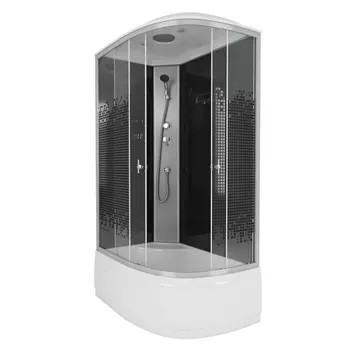 Душевая кабина Niagara Eco 120x80 NG-7510-14L BLACK поддон высокий, стекло мозаика, профиль серебро