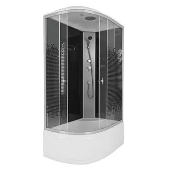 Душевая кабина Niagara Eco 120x80 NG-7510-14R BLACK поддон высокий, стекло мозаика, профиль серебро