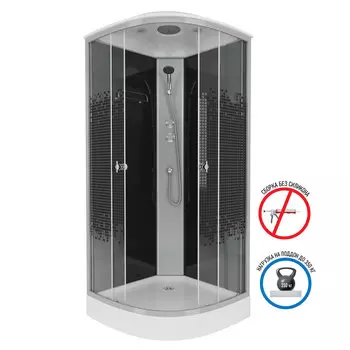 Душевая кабина Niagara Eco 80x80 NG-4503-14 поддон низкий, стекло мозаика, профиль серебро