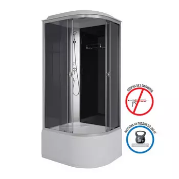 Душевая кабина Niagara Eco 90x70 E90/70/40L/TN поддон высокий, стекло тонированное, профиль серебро