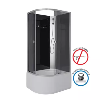 Душевая кабина Niagara Eco 90x80 E90/80/40R/TN/BK поддон высокий, стекло тонированное, профиль серебро