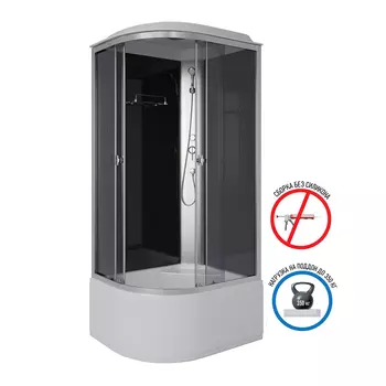 Душевая кабина Niagara Eco 90x80 E90/80/40R/TN поддон высокий, стекло тонированное, профиль серебро