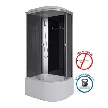 Душевая кабина Niagara Eco 90x80 E90/80/40L/TN поддон высокий, стекло тонированное, профиль серебро