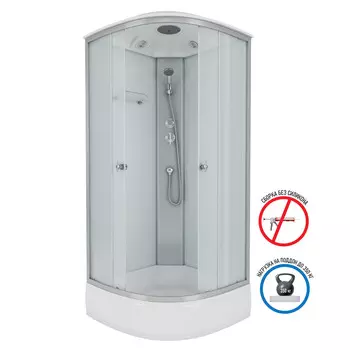 Душевая кабина Niagara Eco 90x90 E90/26/MT поддон средний, стекло матовое, профиль серебро