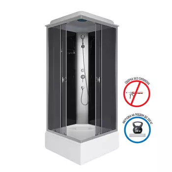 Душевая кабина Niagara Eco 90x90 E90/26Q/TN поддон средний, стекло тонированное, профиль серебро