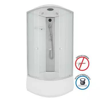 Душевая кабина Niagara Eco 90x90 E90/40/MT поддон высокий, стекло матовое, профиль серебро