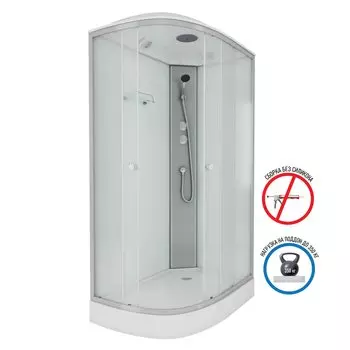 Душевая кабина Niagara Eco NG-4312-14R 120x80 поддон низкий, стекло матовое, профиль серебро