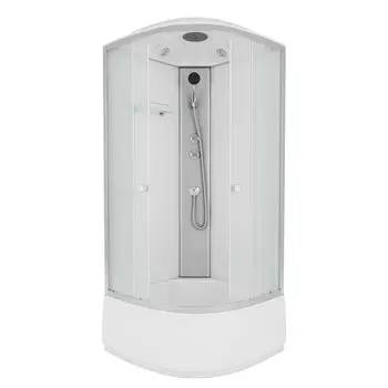 Душевая кабина Niagara Eco NG-7309-14 100x100 поддон высокий, стекло матовое, профиль серебро