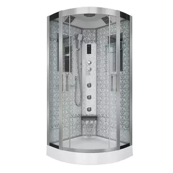 Душевая кабина Niagara Luxe 90x90 NG-7715W поддон низкий, стекло прозрачное, профиль серебро