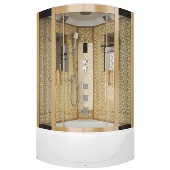 Душевая кабина Niagara Luxe 90x90 NG-7790G поддон высокий, стекло прозрачное, профиль золото