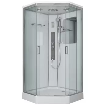 Душевая кабина Niagara Premium NG-6002-01GD 100x100 поддон низкий, стекло прозрачное, профиль хром