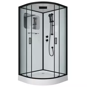 Душевая кабина Niagara Premium NG-6901-01 BLACK 90x90 поддон низкий, стекло тонированное, профиль черный матовый