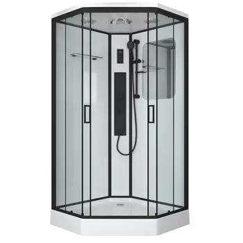 Душевая кабина Niagara Premium NG-6902-01GD BLACK 100x100 поддон низкий, стекло тонированное, профиль черный матовый