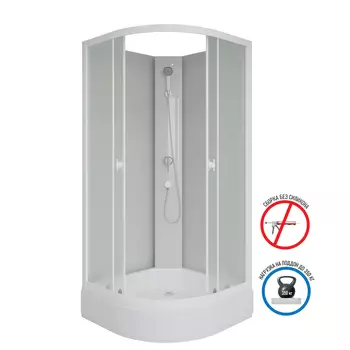 Душевая кабина Niagara Promo 100x100 P100/26/MT/BK поддон средний, стекло матовое, профиль белый