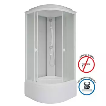 Душевая кабина Niagara Promo 100x100 P100/40/MT поддон высокий, стекло матовое, профиль белый