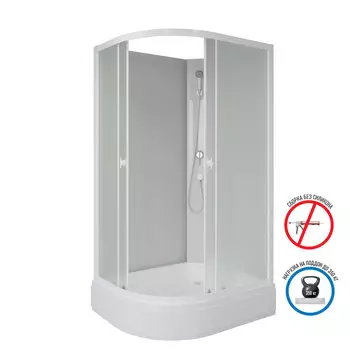 Душевая кабина Niagara Promo 100x80 P100/80/26R/MT/BK поддон средний, стекло матовое, профиль белый