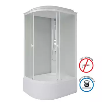 Душевая кабина Niagara Promo 100x80 P100/80/40R/MT поддон высокий, стекло матовое, профиль белый