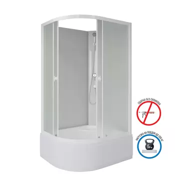 Душевая кабина Niagara Promo 100x80 P100/80/40R/MT/BK поддон высокий, стекло матовое, профиль белый