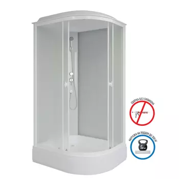 Душевая кабина Niagara Promo 100x80 P100/80/26L/MT поддон средний, стекло матовое, профиль белый