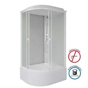 Душевая кабина Niagara Promo 110x80 P110/80/40R/MT поддон высокий, стекло матовое, профиль белый