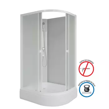 Душевая кабина Niagara Promo 110x80 P110/80/26L/MT/BK поддон средний, стекло матовое, профиль белый