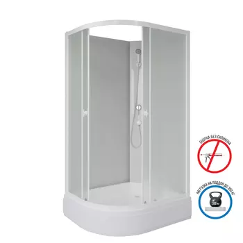 Душевая кабина Niagara Promo 110x80 P110/80/26R/MT/BK поддон средний, стекло матовое, профиль белый