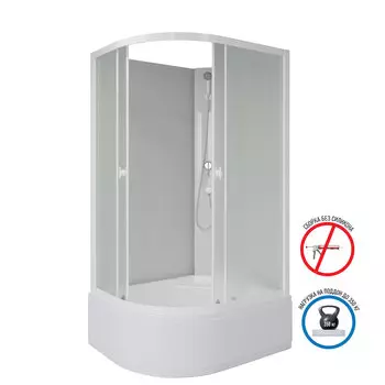 Душевая кабина Niagara Promo 110x80 P110/80/40R/MT/BK поддон высокий, стекло матовое, профиль белый