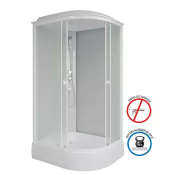 Душевая кабина Niagara Promo 120x80 P120/80/26L/MT поддон средний, стекло матовое, профиль белый