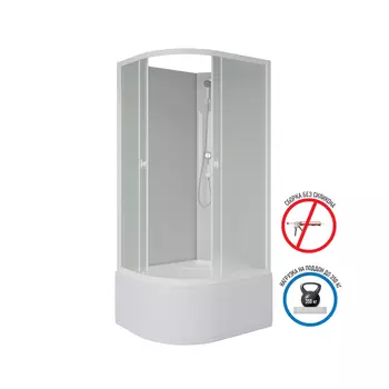 Душевая кабина Niagara Promo 90x80 P90/80/40R/MT/BK поддон высокий, стекло матовое, профиль белый