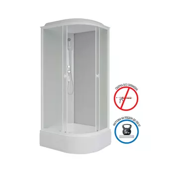 Душевая кабина Niagara Promo 90x80 P90/80/26L/MT поддон средний, стекло матовое, профиль белый