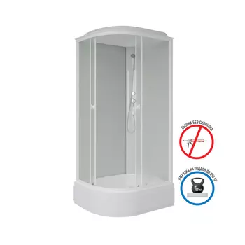 Душевая кабина Niagara Promo 90x80 P90/80/26R/MT поддон средний, стекло матовое, профиль белый