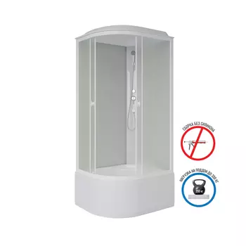 Душевая кабина Niagara Promo 90x80 P90/80/40R/MT поддон высокий, стекло матовое, профиль белый