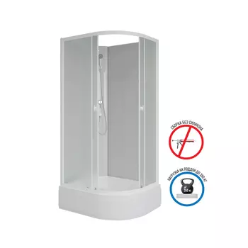 Душевая кабина Niagara Promo 90x80 P90/80/26L/MT/BK поддон средний, стекло матовое, профиль белый