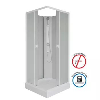 Душевая кабина Niagara Promo 90x90 P90/13Q/MT/BK поддон низкий, стекло матовое, профиль белый